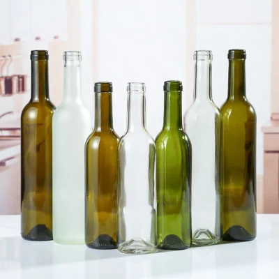 Garrafas de vinho transparentes de 750 ml transparentes verde antigo Bordeaux de vidro de alta qualidade