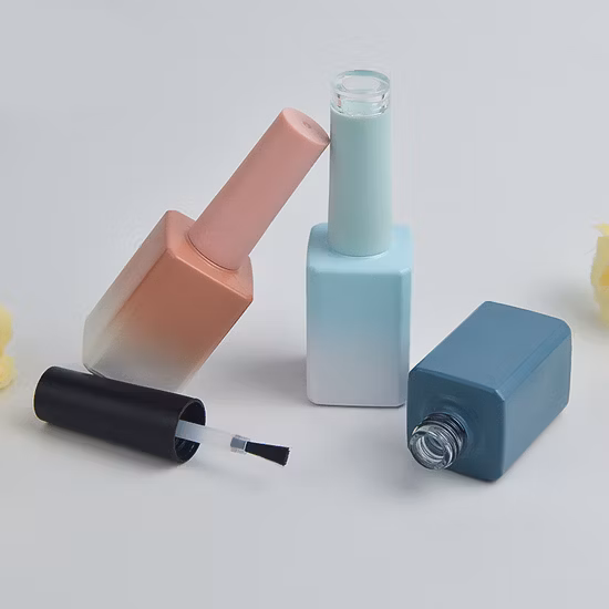 Frasco de esmalte de vidro vazio redondo de 15 ml em spray colorido personalizado