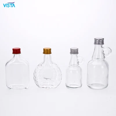 Vista Ready Mold 50ml Mini Liquor Vodka Gin Rum Brandy Garrafa De Vidro Com Tampa De Rosca